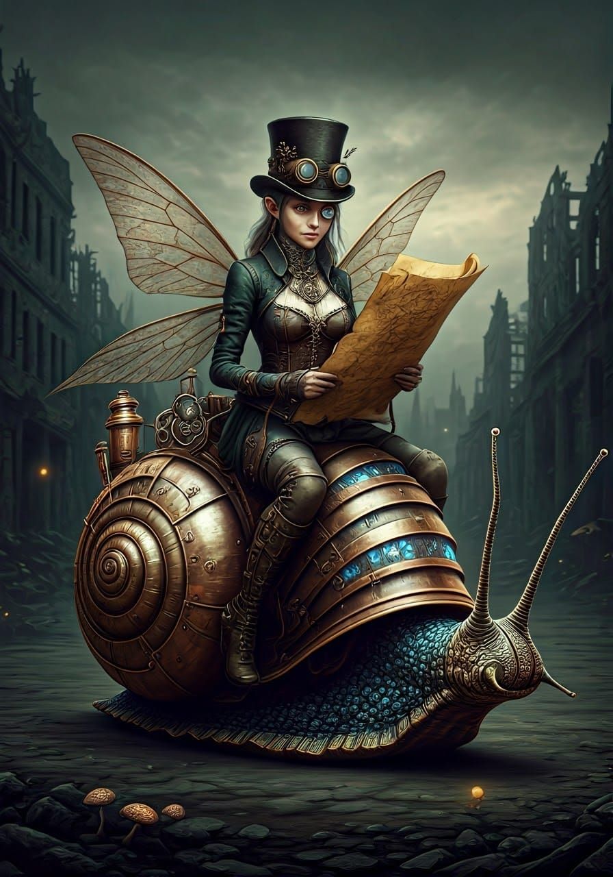 A hyper-realistic, ultra-high-definition 8K image of an anthropomorphic mutant fairy, adorned with Victorian ...  by @Hummingbirdartiste