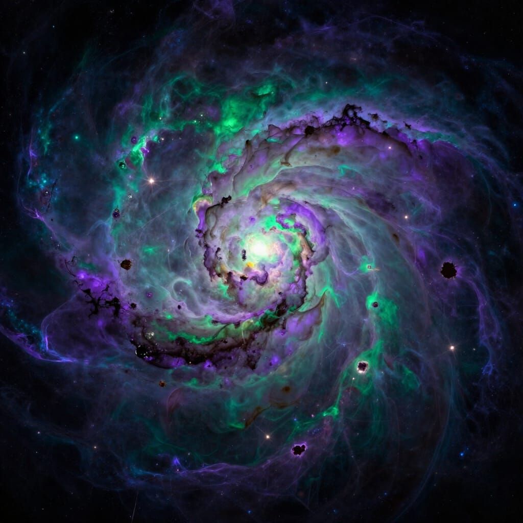 Cosmic Crystal Nebula in Hyperrealist Digital Art Style