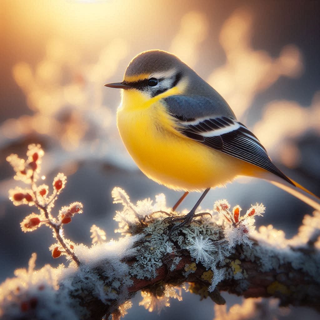 A beautiful winter bird