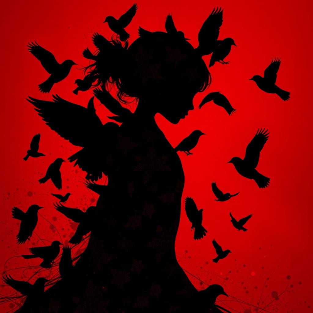 Head Full of Blackbirds   by @AIUrbanTemple