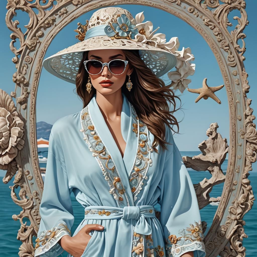 Hyperreal, Supermodel, Summer, fashionable, charming, chiffo...