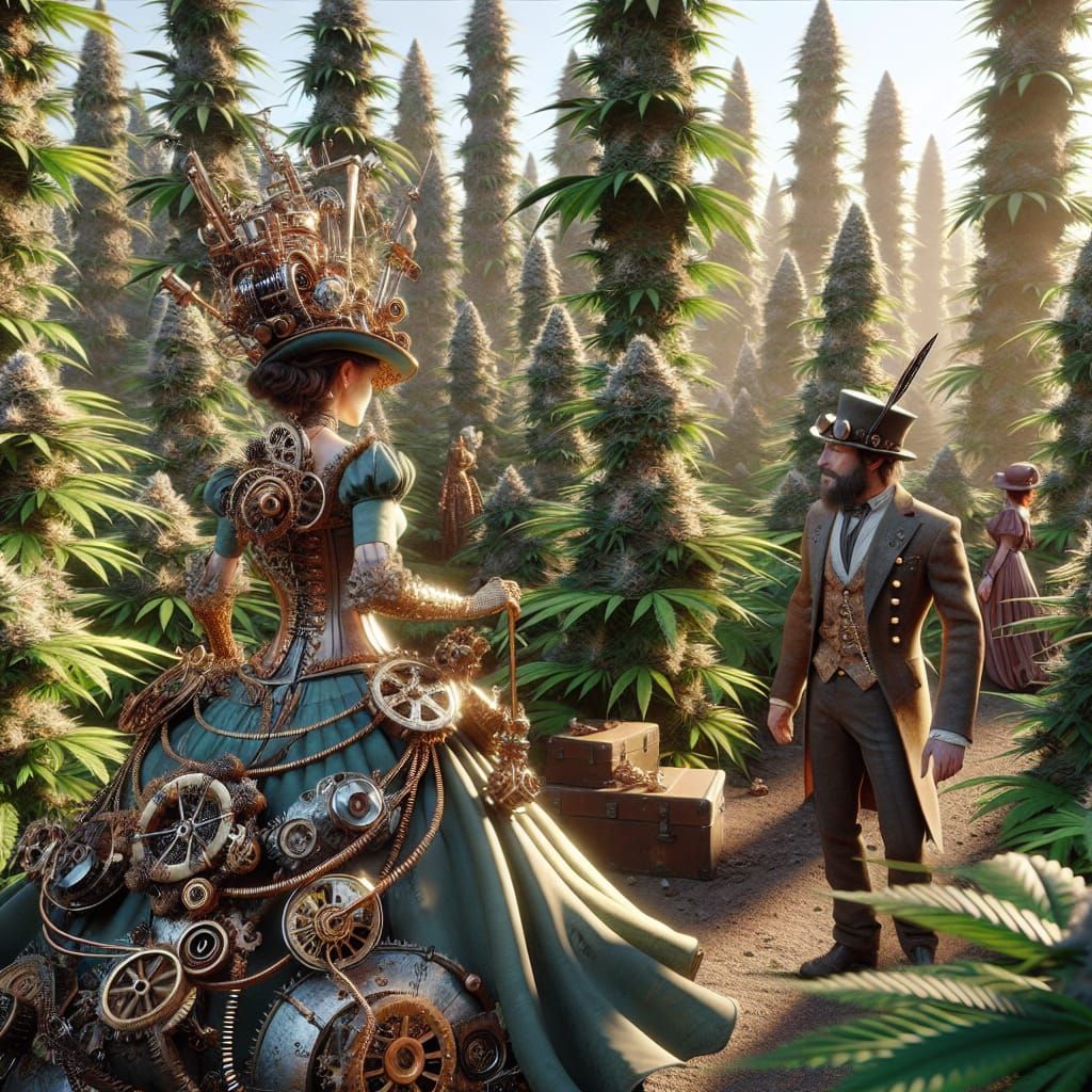 steampunk woman and steampunk man 