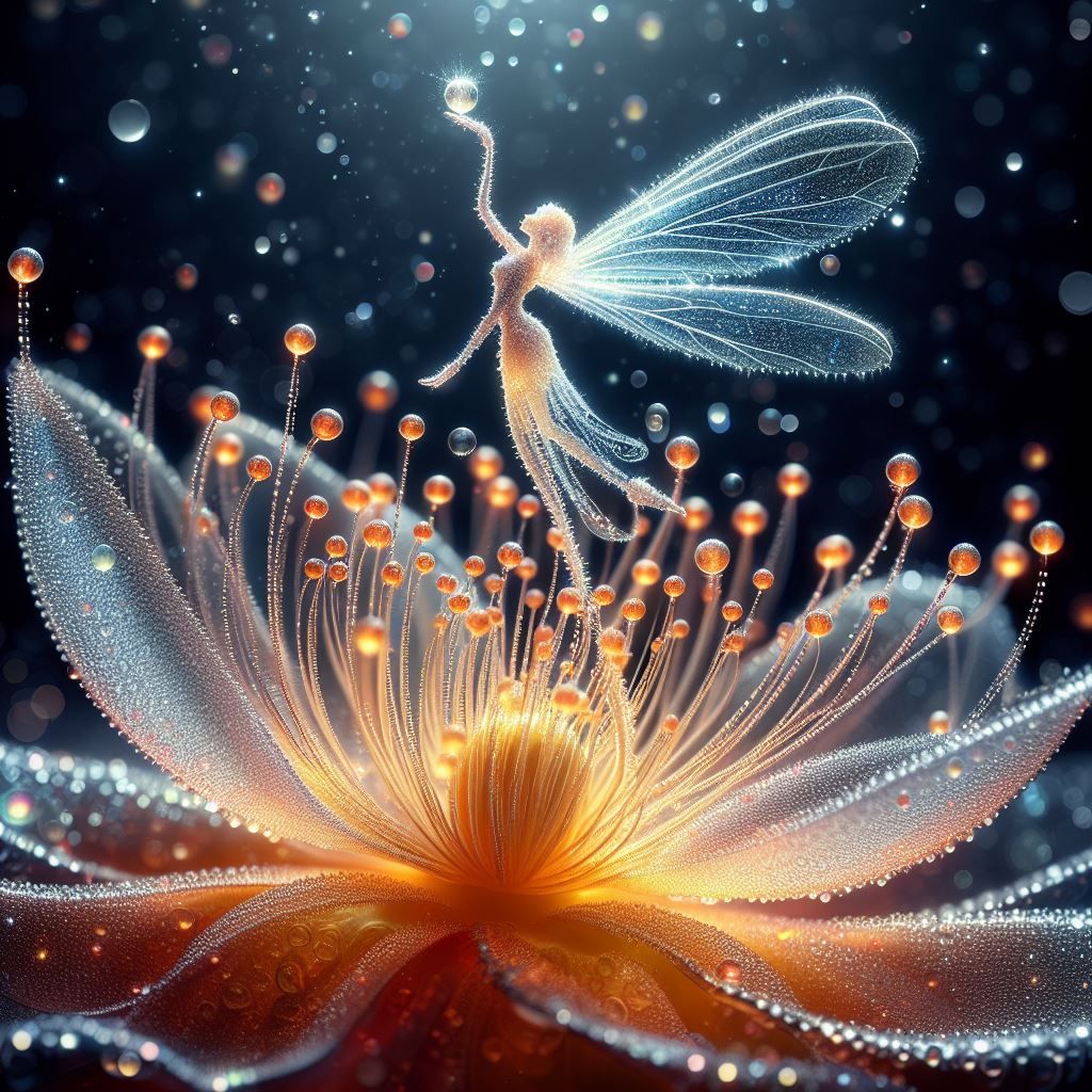 Little fairy dancing on a flower