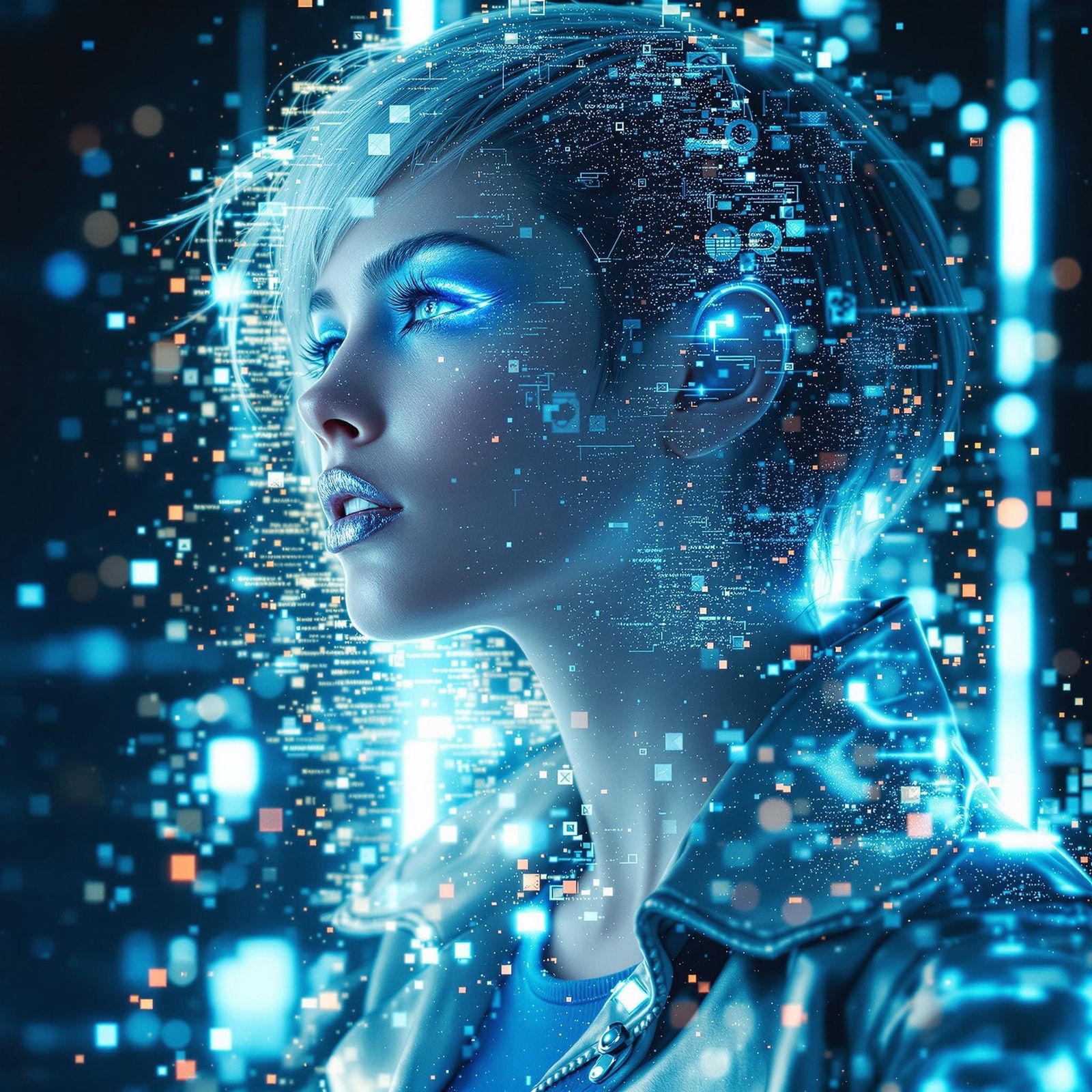 Futuristic Glitch Portrait  by @Pink