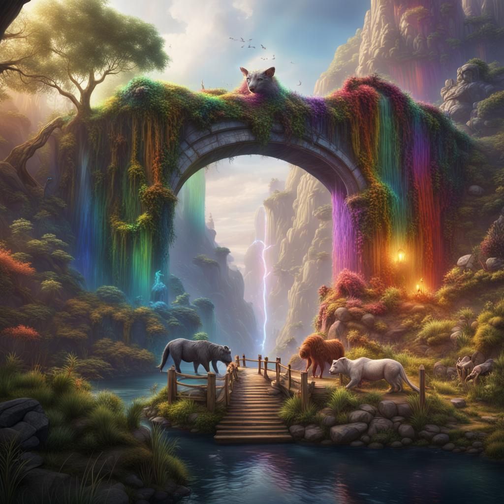 Animal rainbow bridge AI Generated Artwork NightCafe Creator