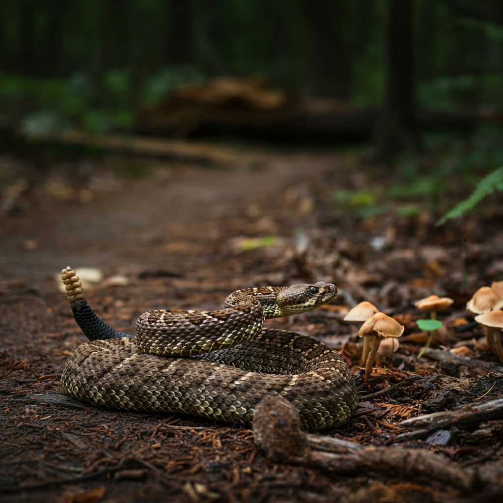 A timber rattlesnake, making sure you know it's there