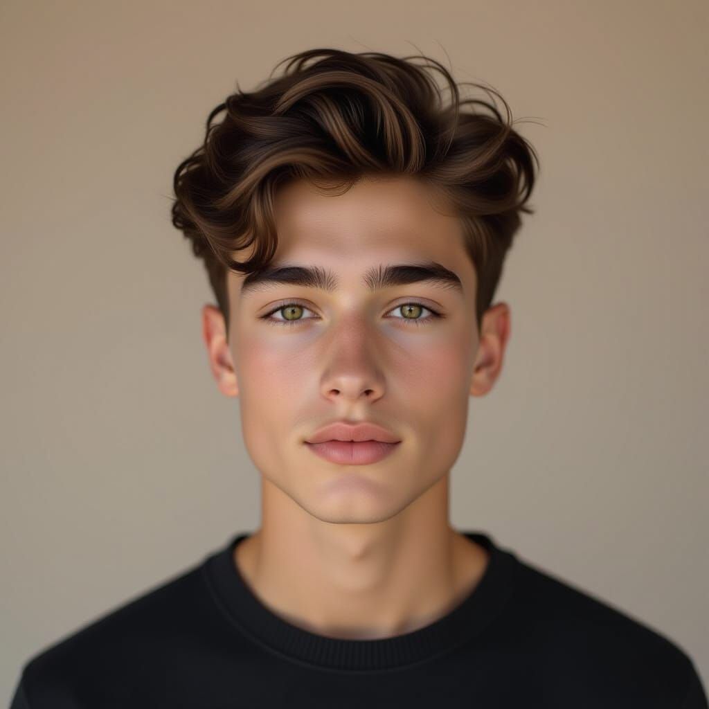 Handsome Young Man Portrait Realistic Photography Style