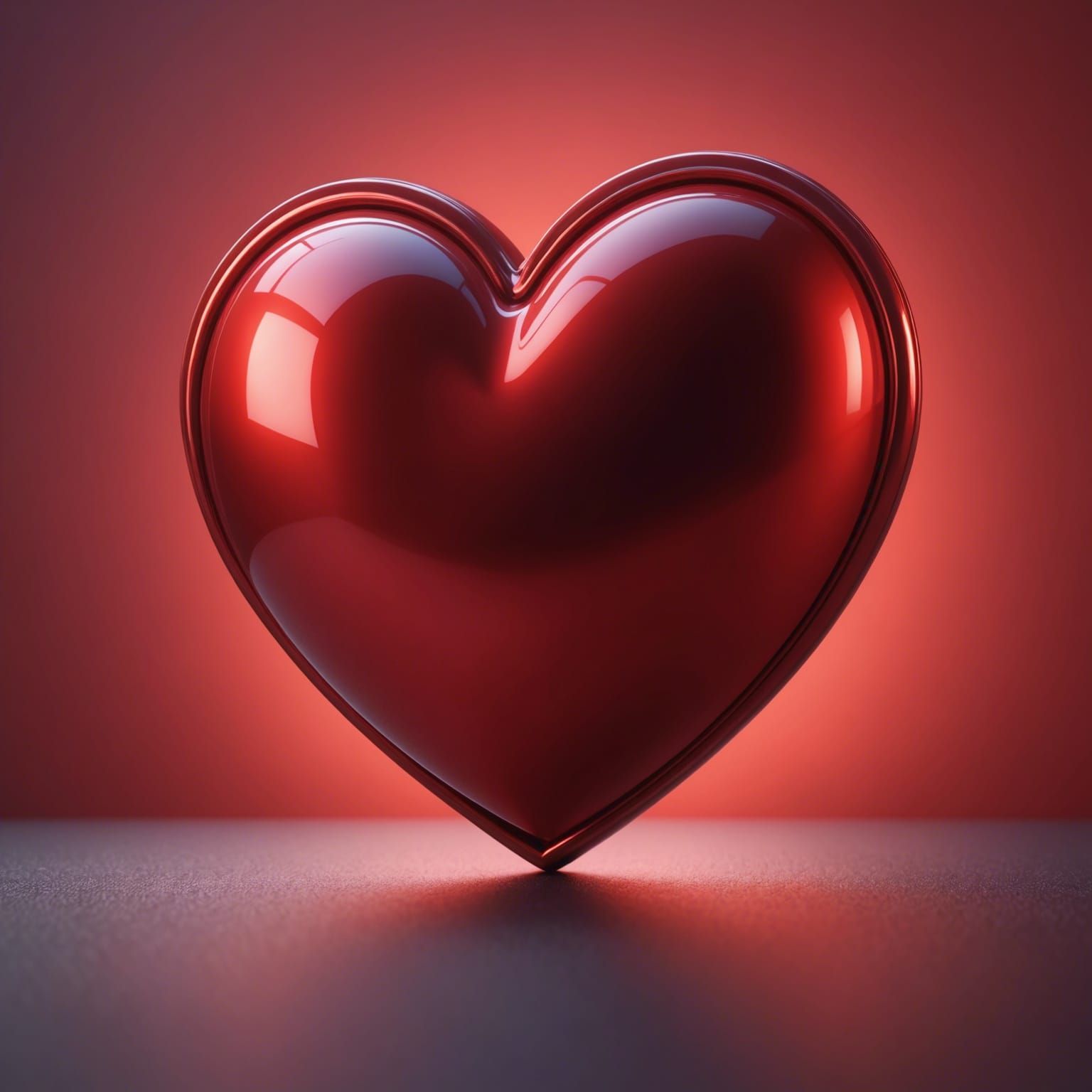 A heart in two shades of red.
