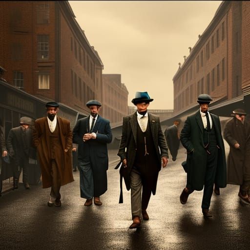 man from peaky blinders in the streets detailed matte painting, deep ...