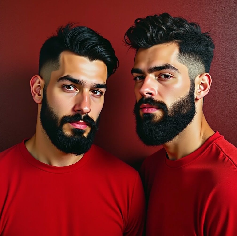 A handsome couple, two gorgeous men with full beards ❤️‍🔥