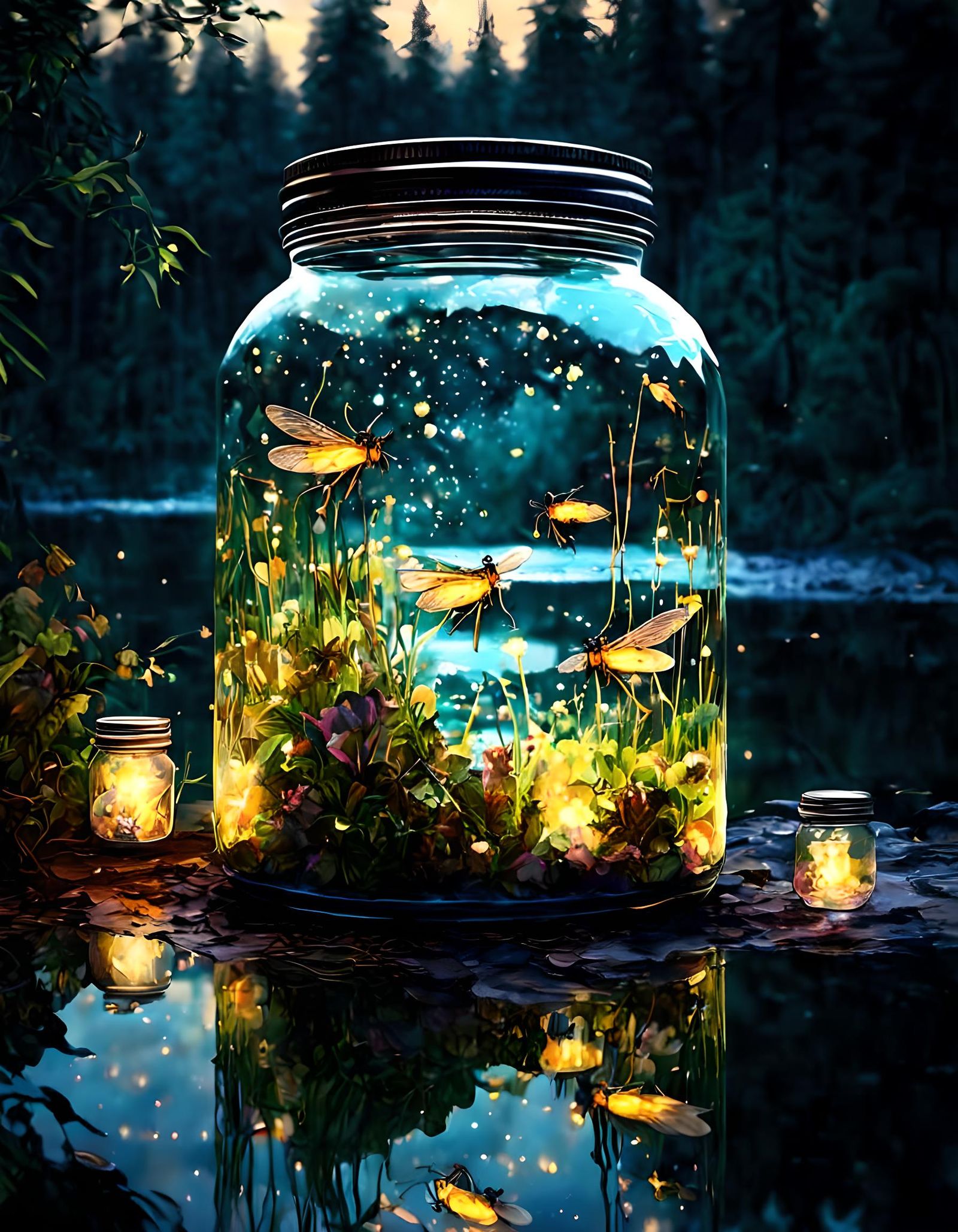 Jar of Fireflies   by @Emma