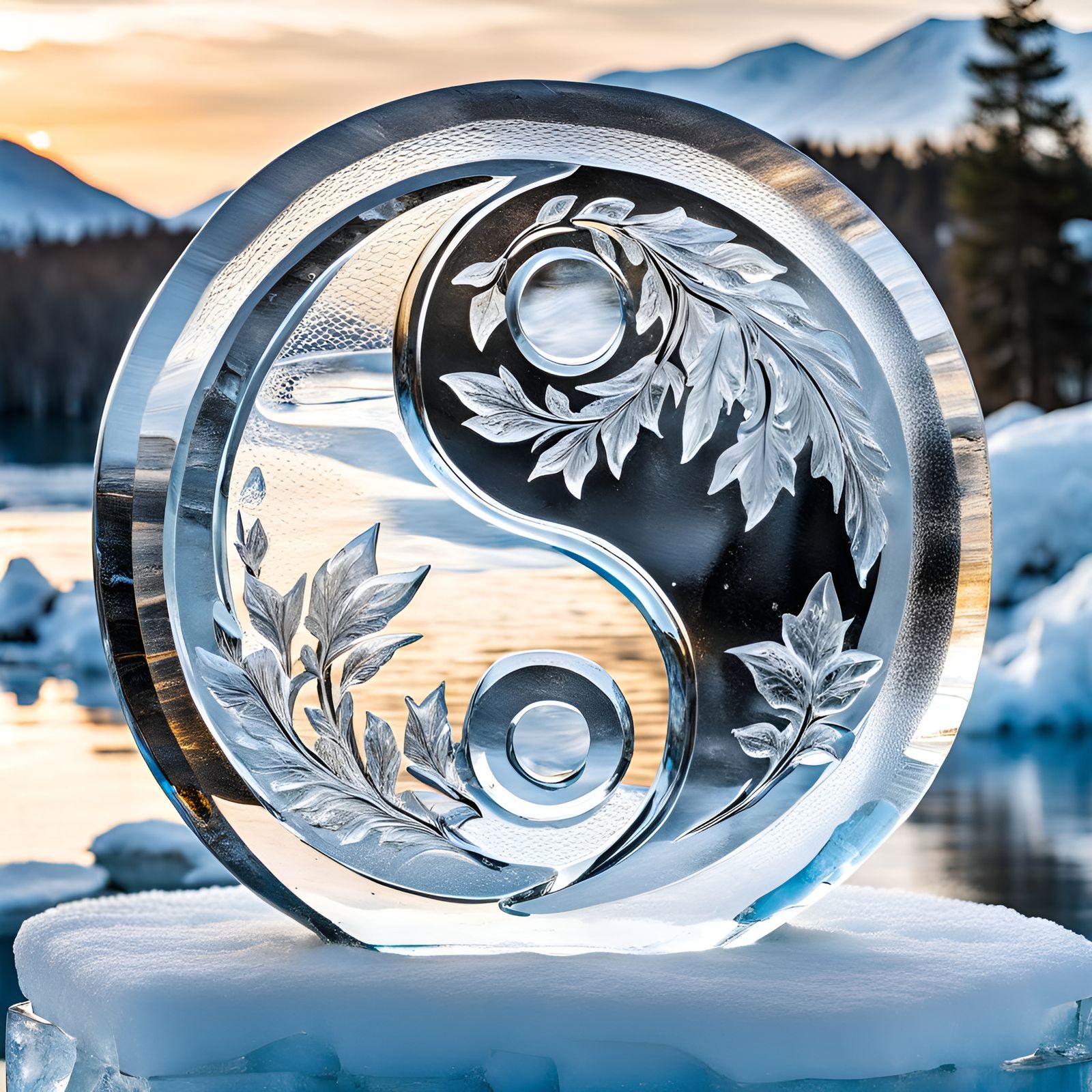 Yin Yang Ice Sculpture  by @NewAgerJul