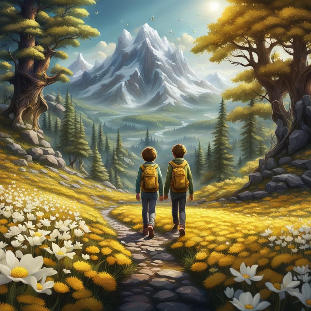 Sibling Adventure, brother and sister walking