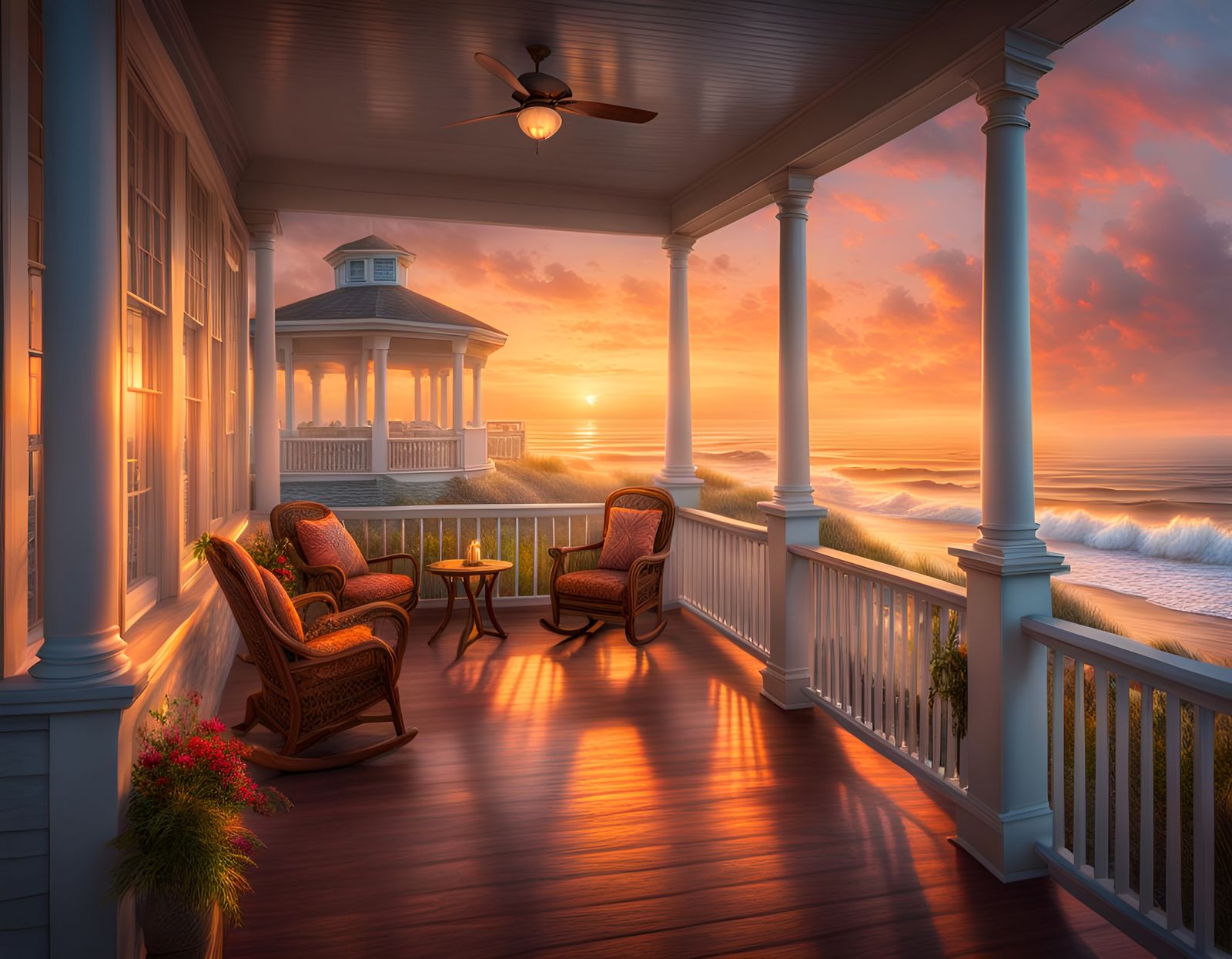 Watching the sun set sitting on the porch   by @Cate