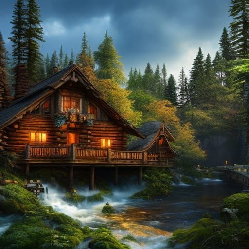 Cabin - AI Generated Artwork - NightCafe Creator