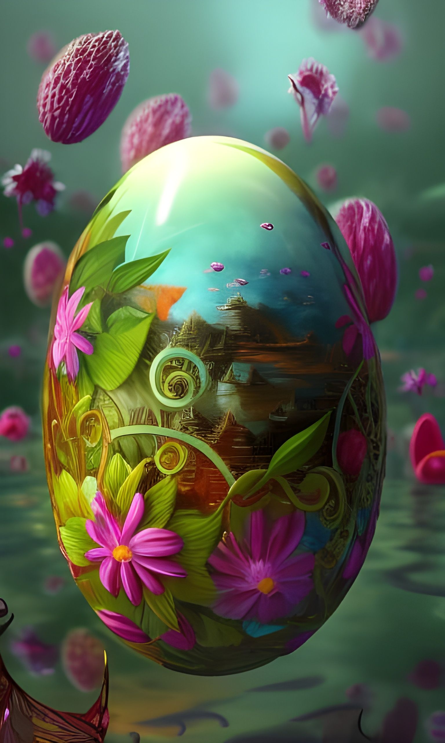 Floating flower egg