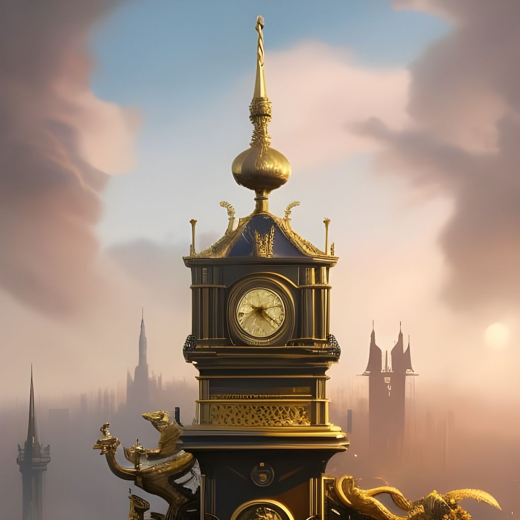 Fantasy clock tower - AI Generated Artwork - NightCafe Creator