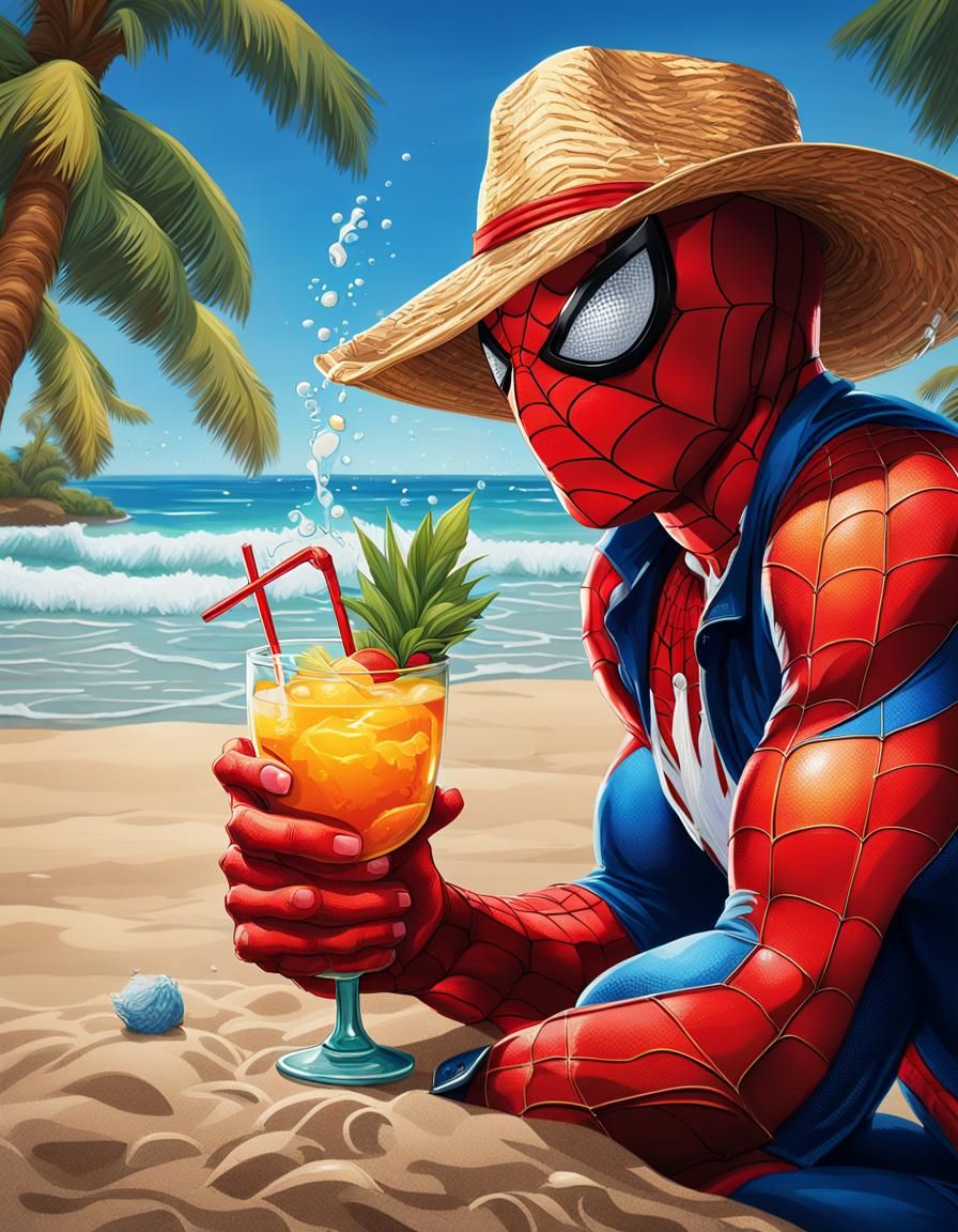 Spiderman on the beach  by @ALTUIOM23