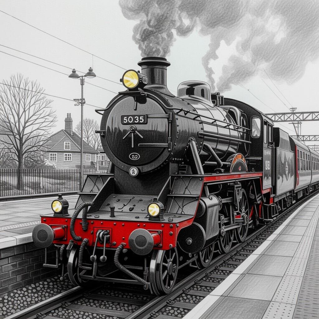 charcoal train  by @FurryAppleseed