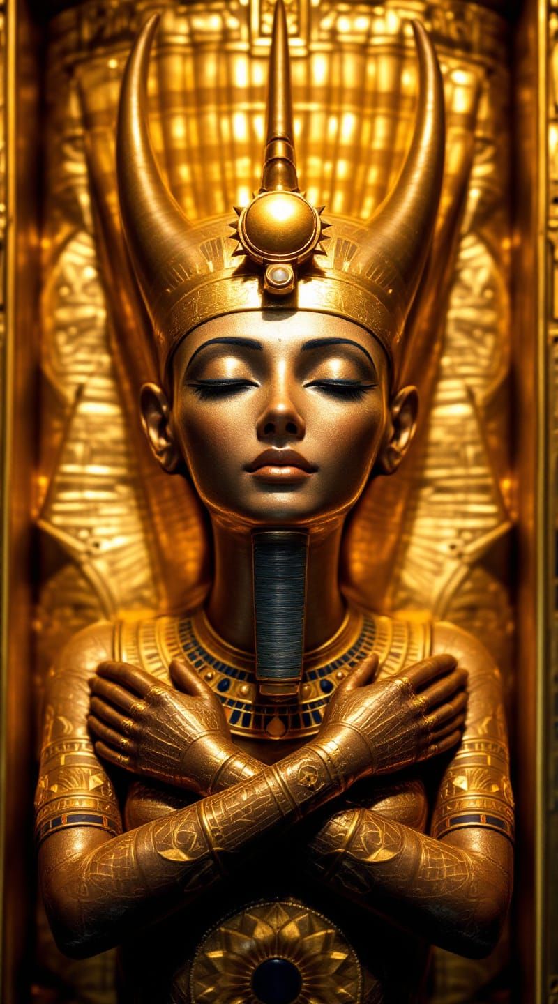 Imaginary inner Sarcophagus of Nefertiti the Queen represent...