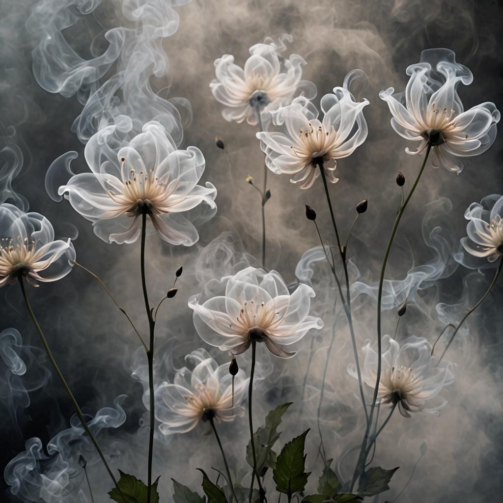 Invisible flower wisps of smoke  by @Angel