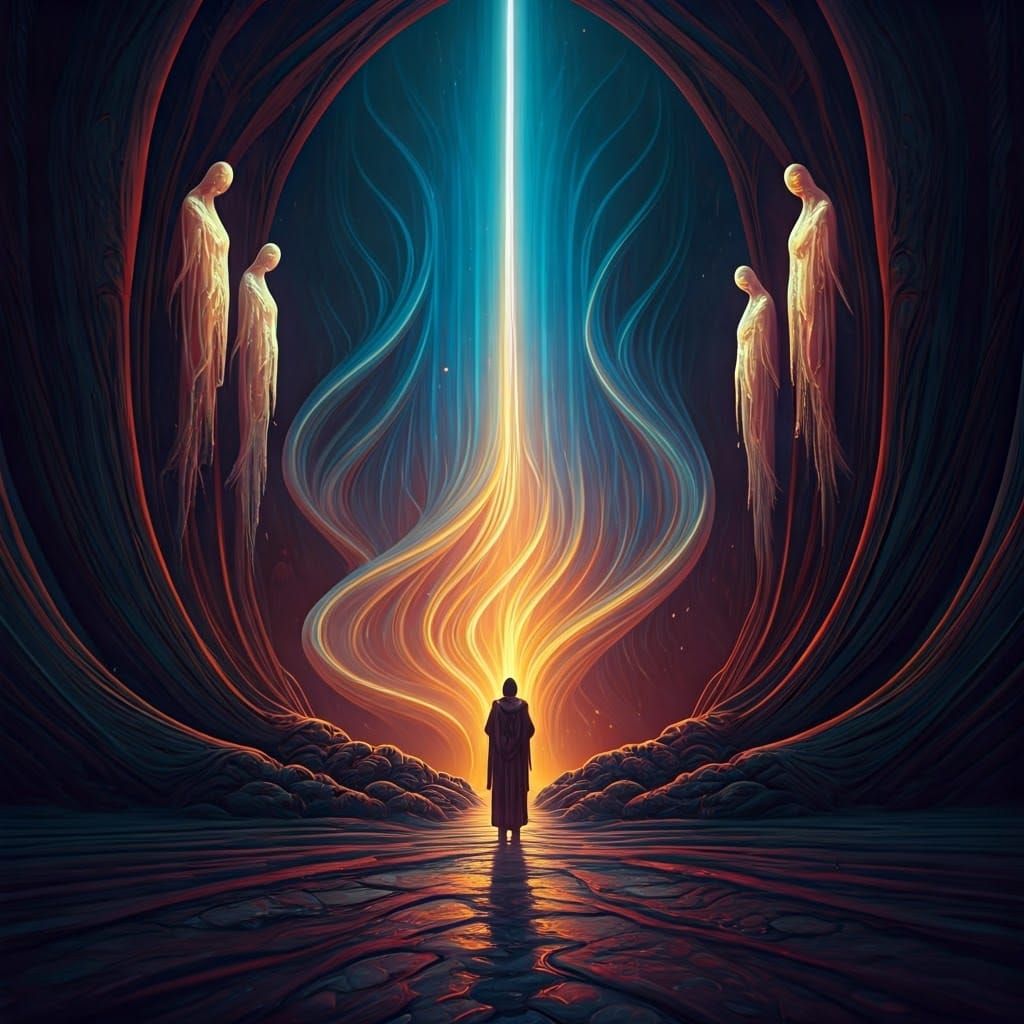 Surreal Mystic Unites Ethereal Forces in Dreamlike Realm