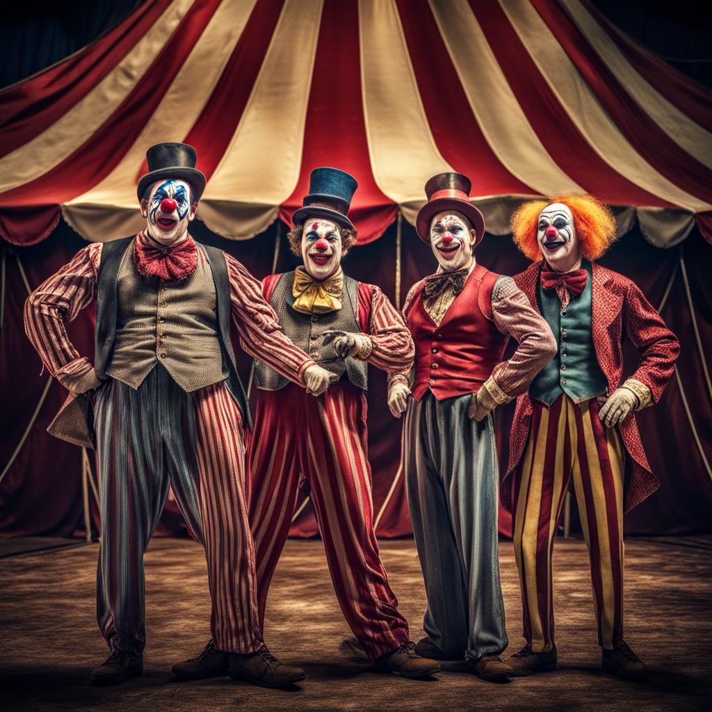 The Big Top Circus. A team of clowns does their comedy act. - AI ...