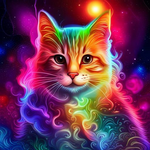 Colorful galaxy kittens - AI Generated Artwork - NightCafe Creator