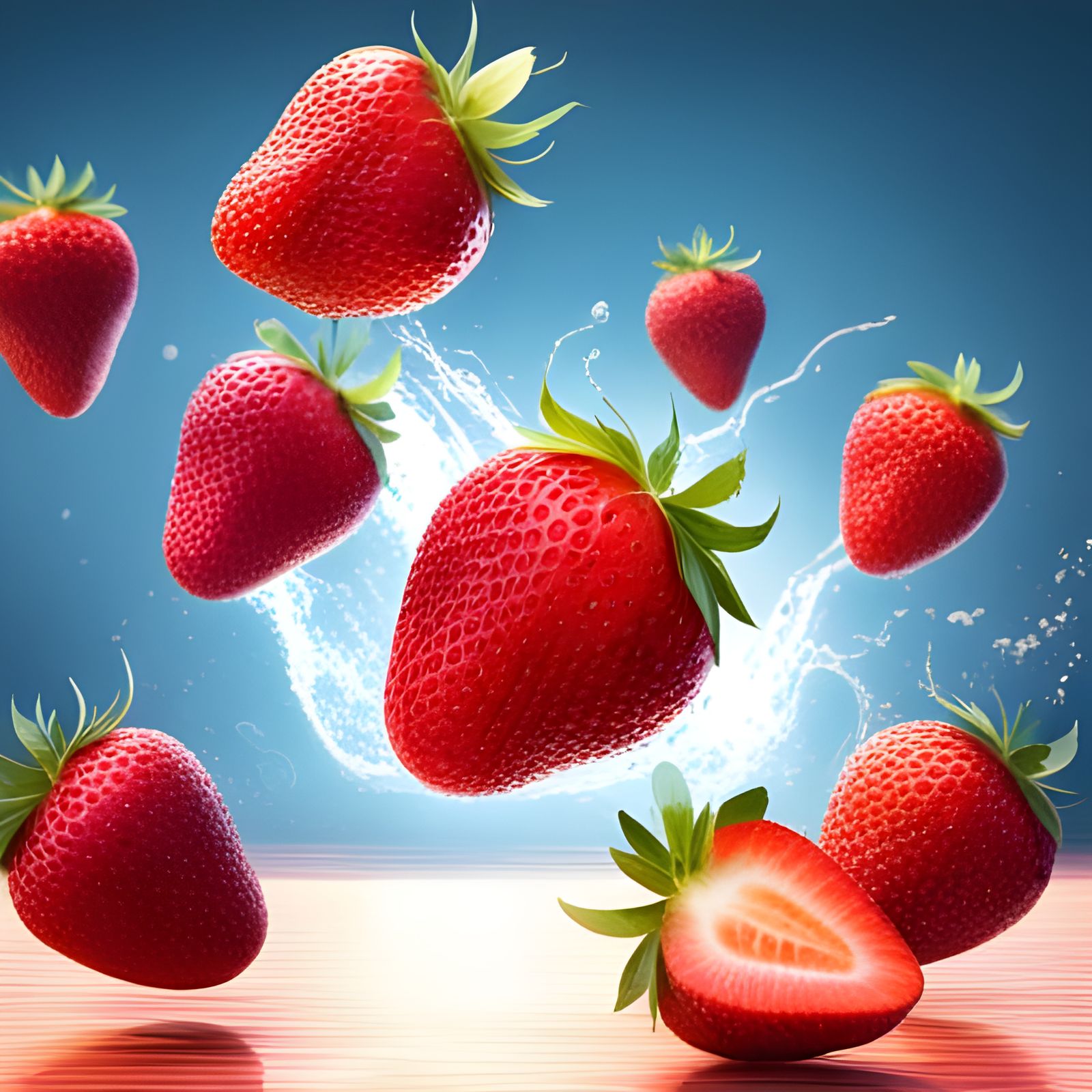 Strawberries Making a Splash