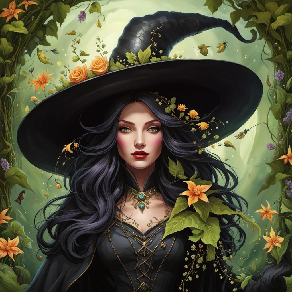 Witch of flora and fauna - AI Generated Artwork - NightCafe Creator