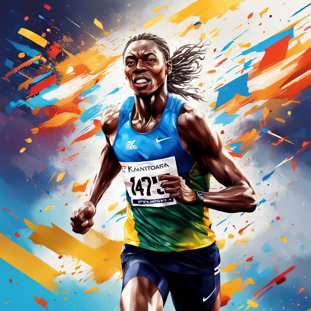 Manchester, athletics, relay, baton AI Generated Artwork NightCafe