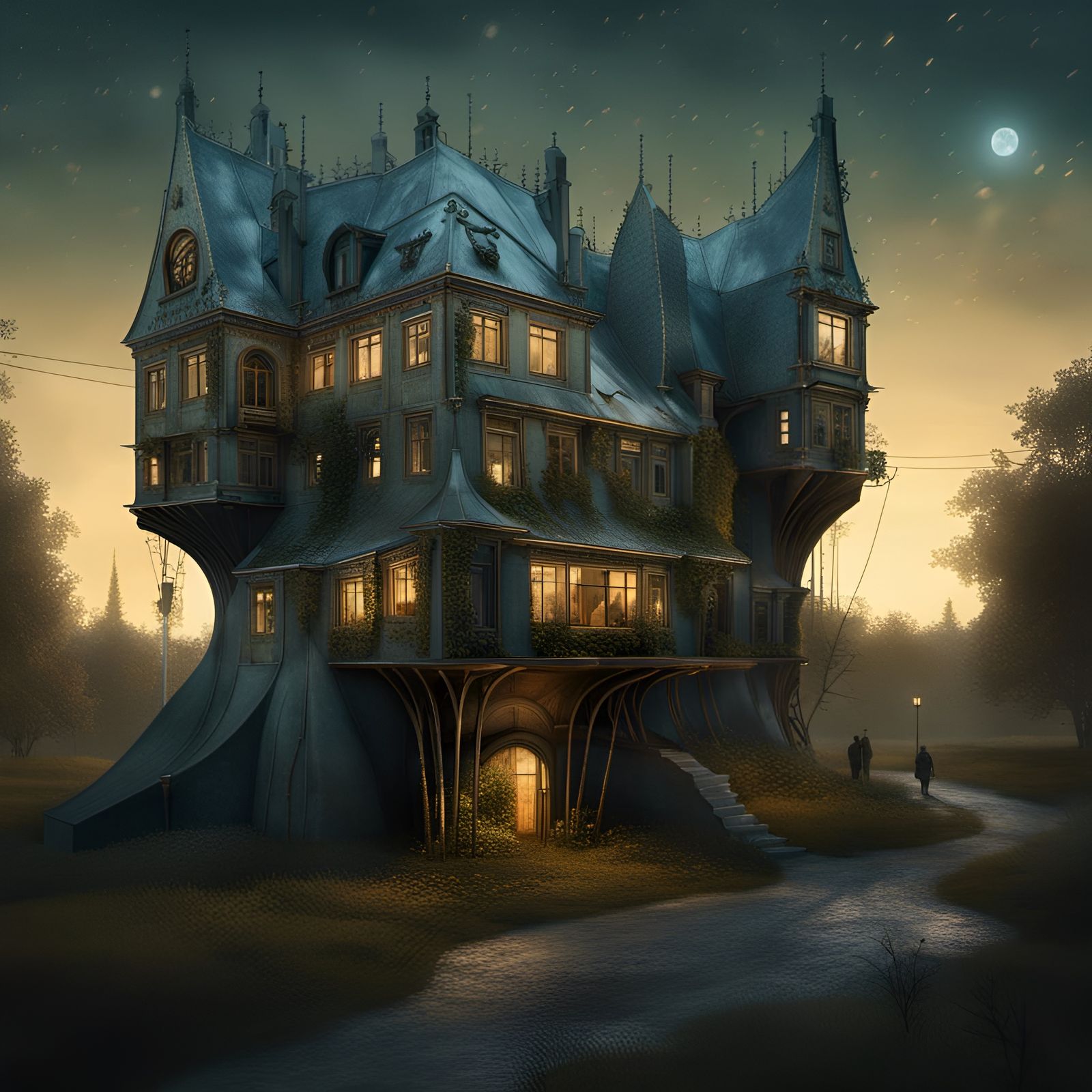 Dark house - AI Generated Artwork - NightCafe Creator