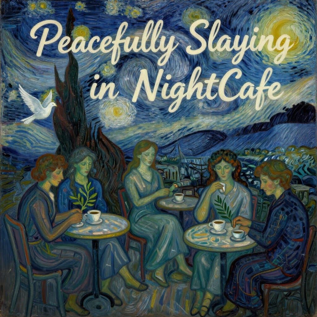 Utopian Guernica Reimagined in Post-Impressionist Style