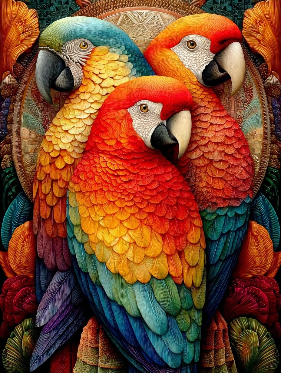 Colorful birds