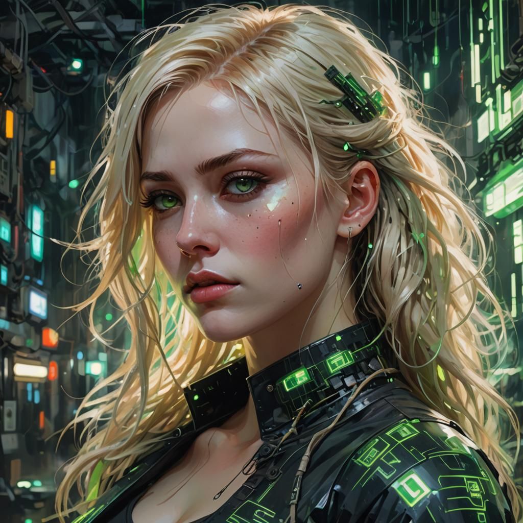 cute cyberpunk goth blonde girl by Szabist :: soft lighting :: sharp ...