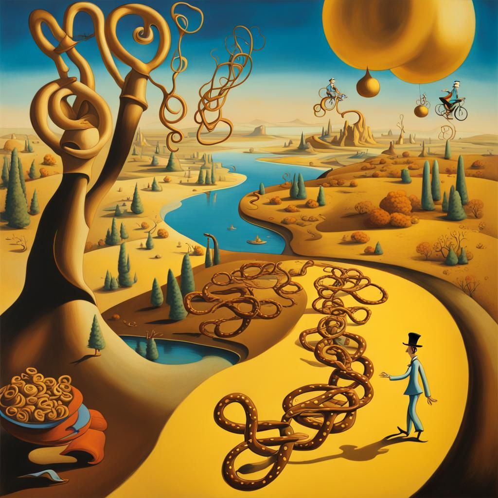 16k resolution, art by Salvador Dali, Mary Blair. A man made out of