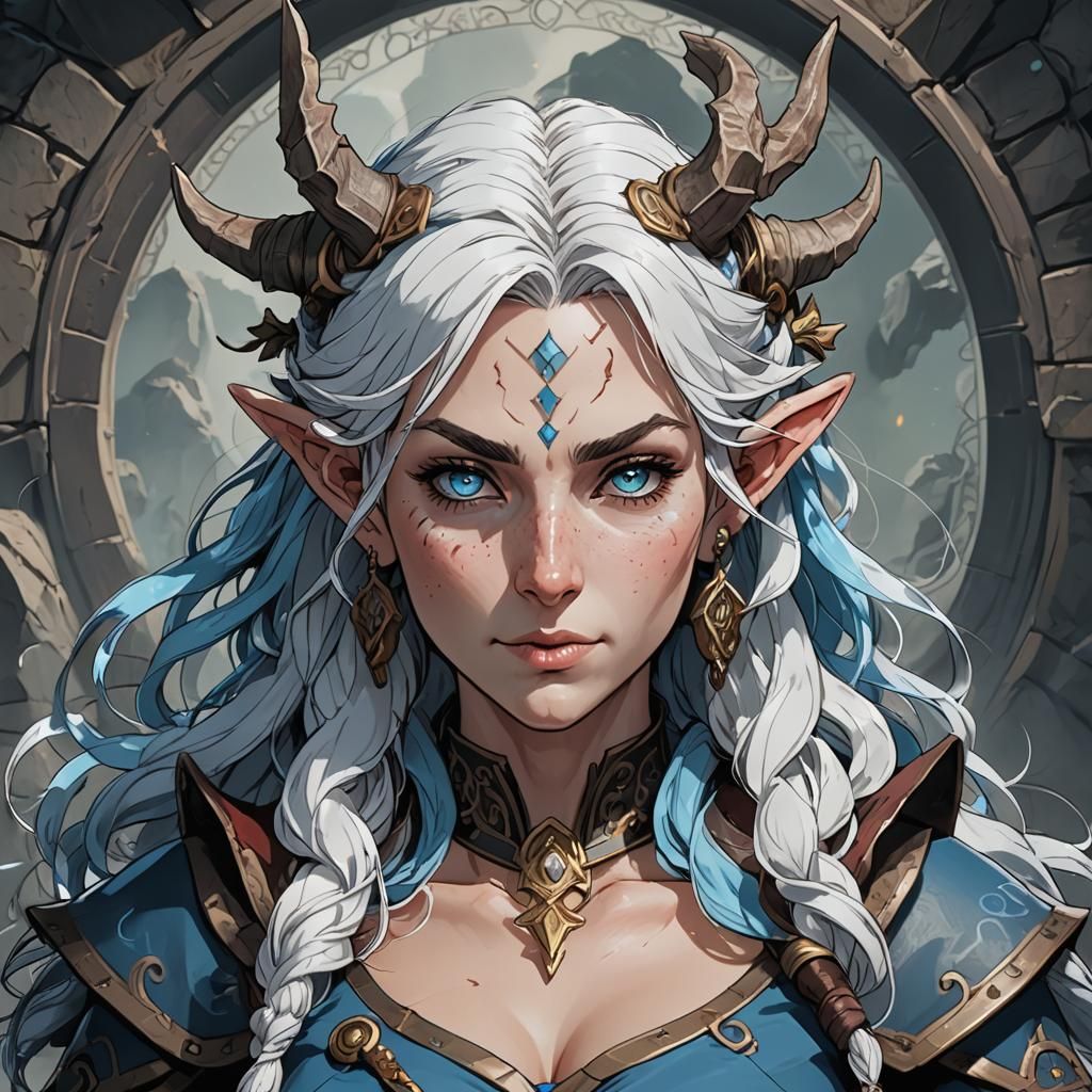 female Firbolg Masterpiece, Best Quality, flat, Manga Scan, ...