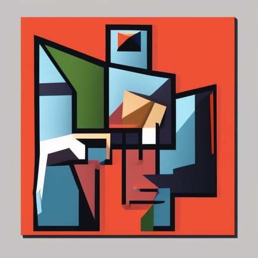 Humiliation Arena: A Cubist Art Deco Painting