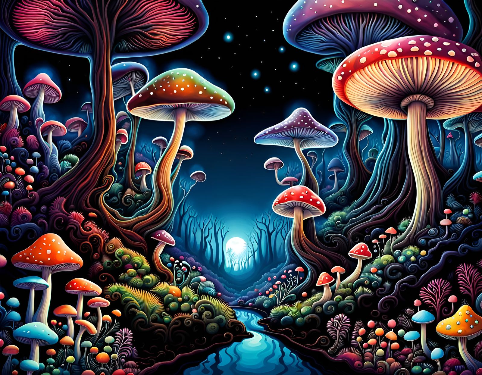 Mushroom Forest - Ai Generated Artwork - Nightcafe Creator