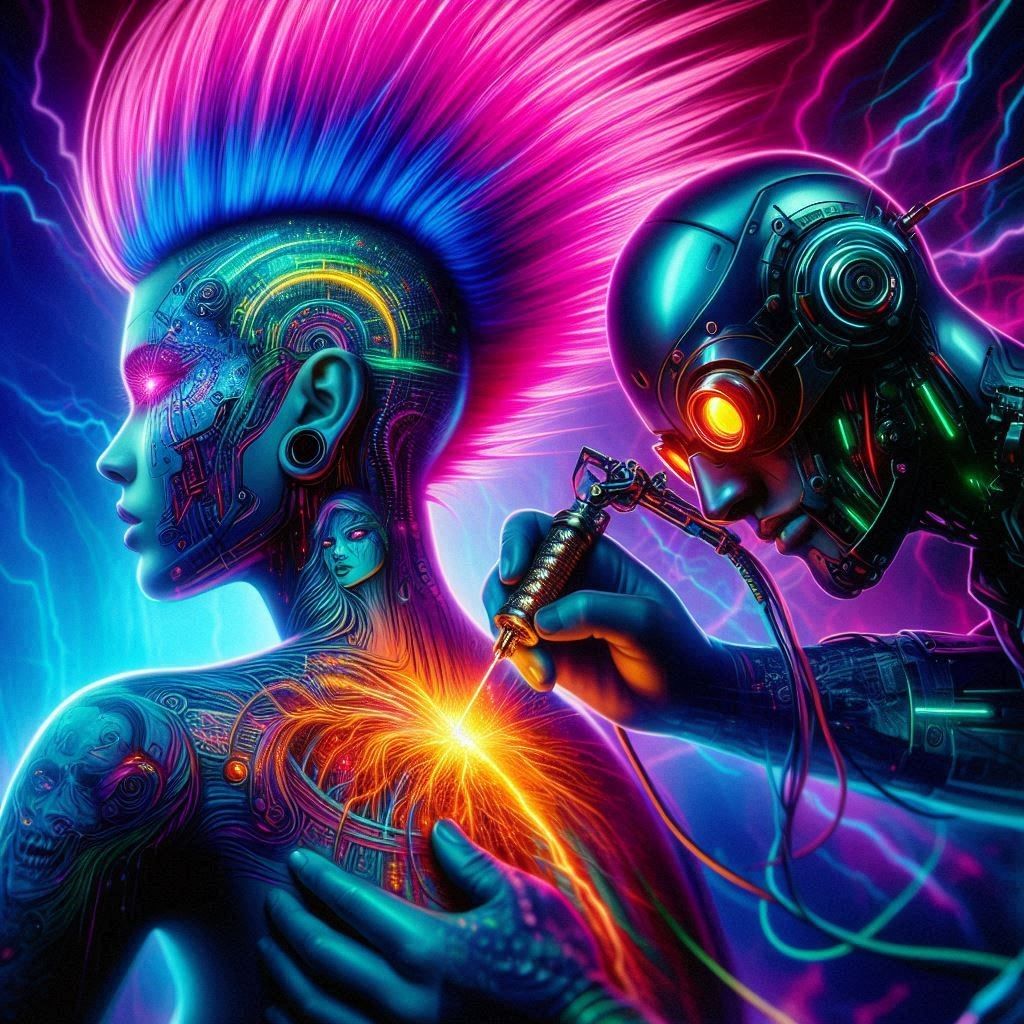 Neon Cyberpunk Tattoos
