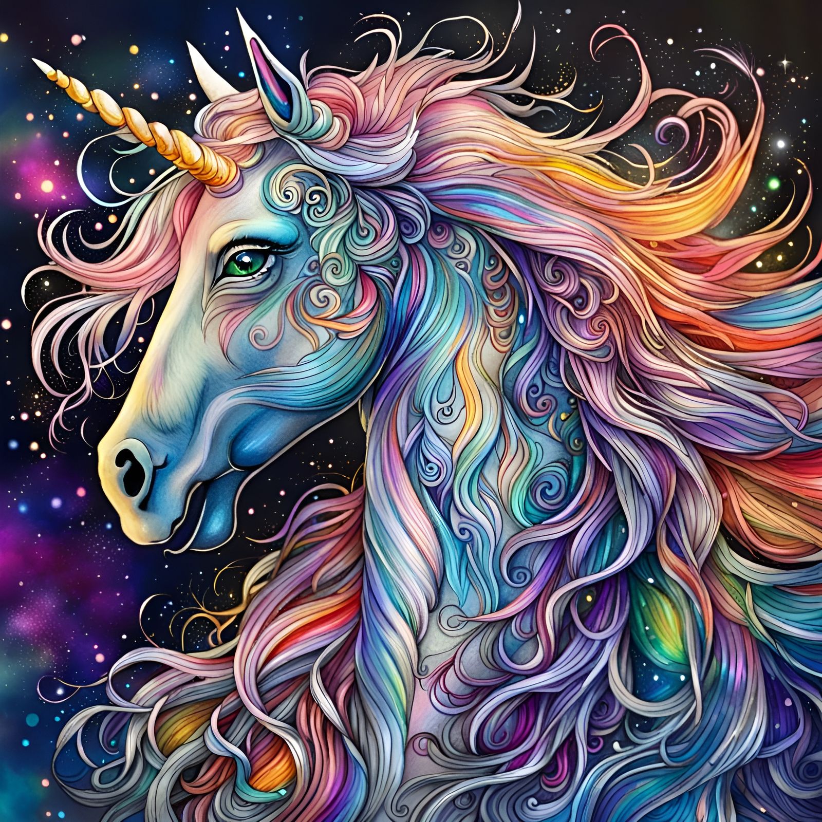 Rainbow Unicorn - AI Generated Artwork - NightCafe Creator