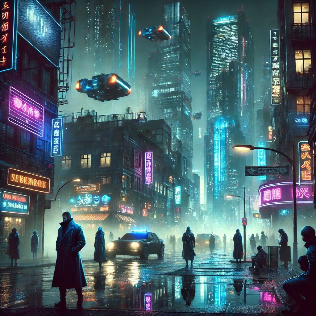 Rain-Soaked Streets Of The Future | DALL-E 3 AI image prompt in my tutorials!