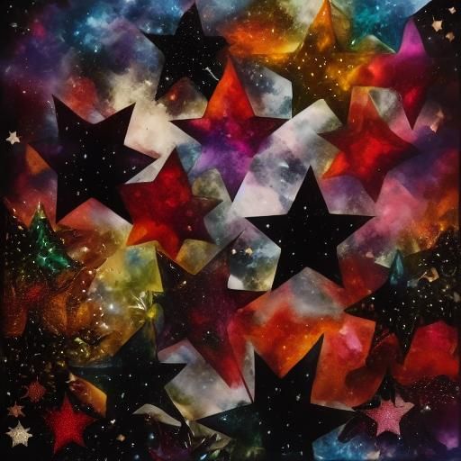 <lora:Starborn1:1.0> Black and white iridescent sparkling co...