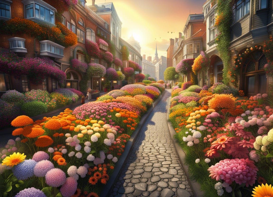 City of Flowers AI Generated Artwork NightCafe Creator