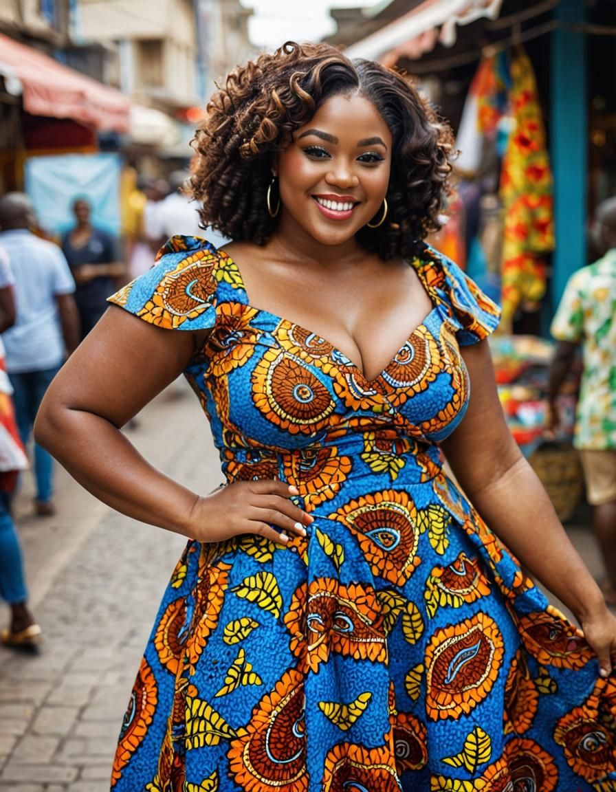 Nigerian Woman Portrait in Lagos Street Scene