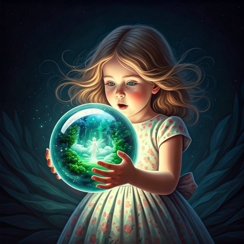 Orbs ; surprised little girl she doesn't know what she sees