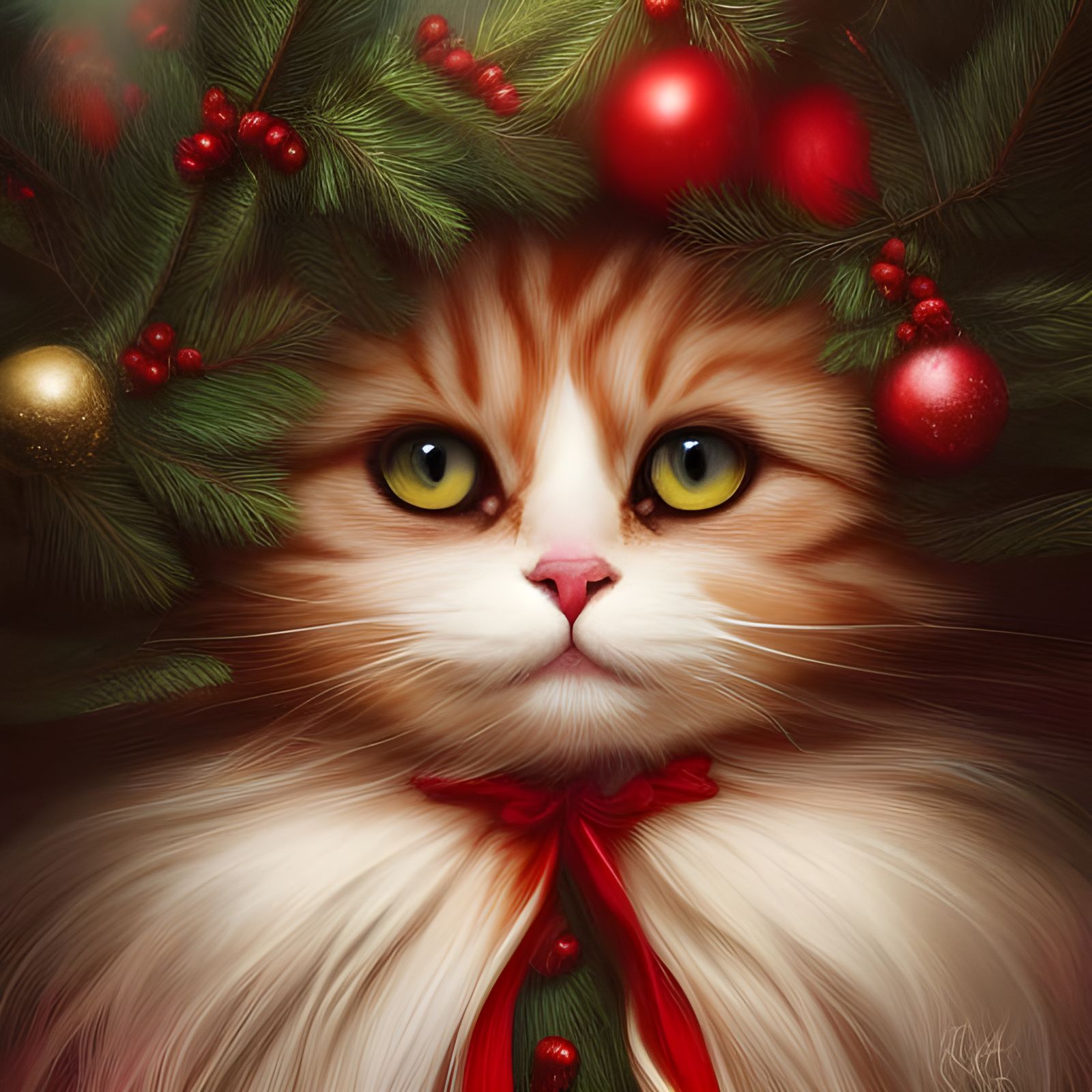 Christmas Cat 🐱🎄 - AI Generated Artwork - NightCafe Creator