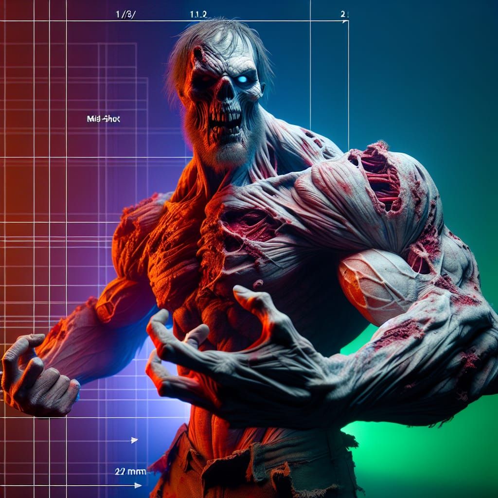 highly detailed zombie brute