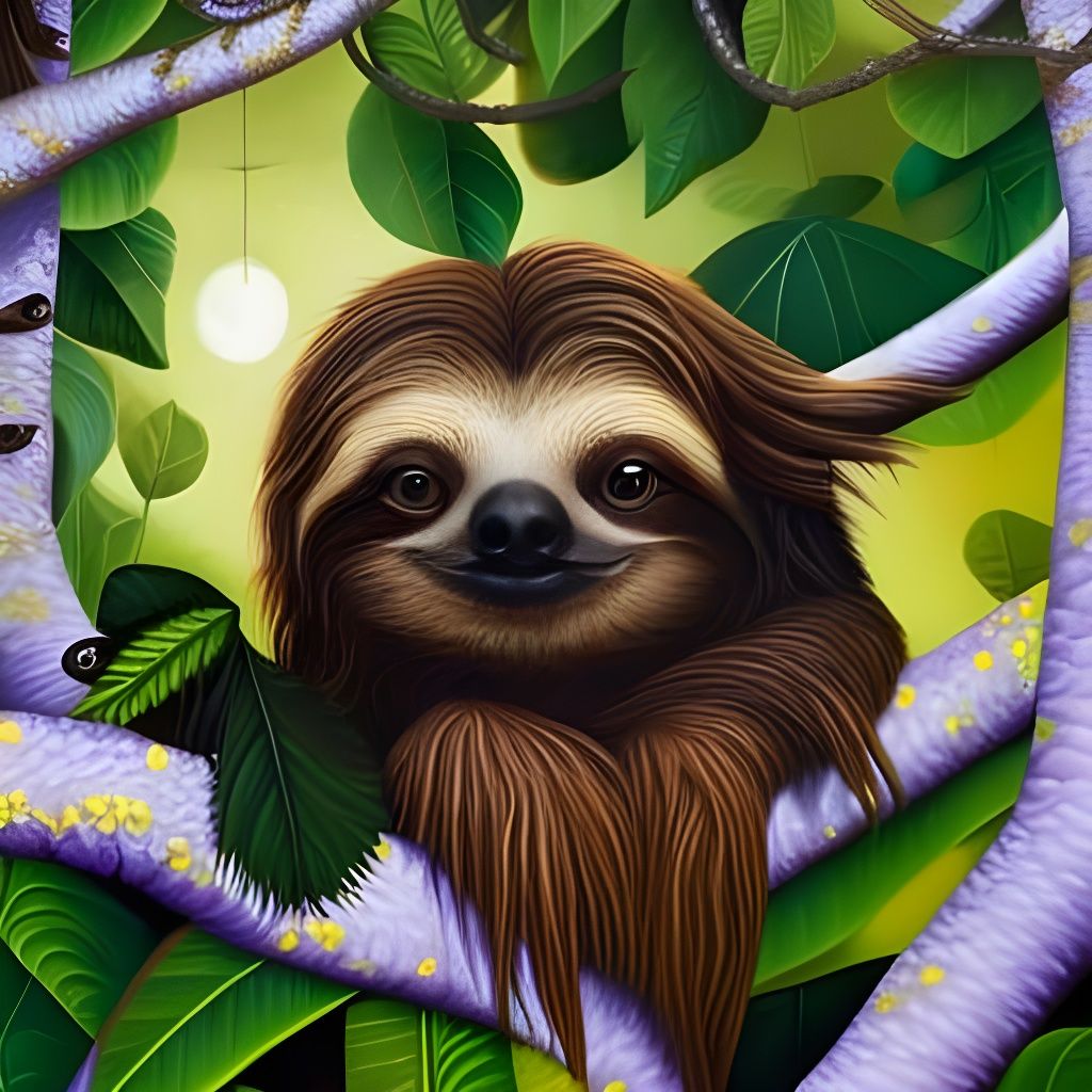 Chillin' Sloth 5 - AI Generated Artwork - NightCafe Creator