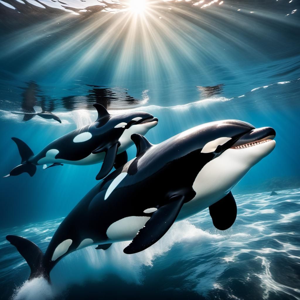 Orca with its baby